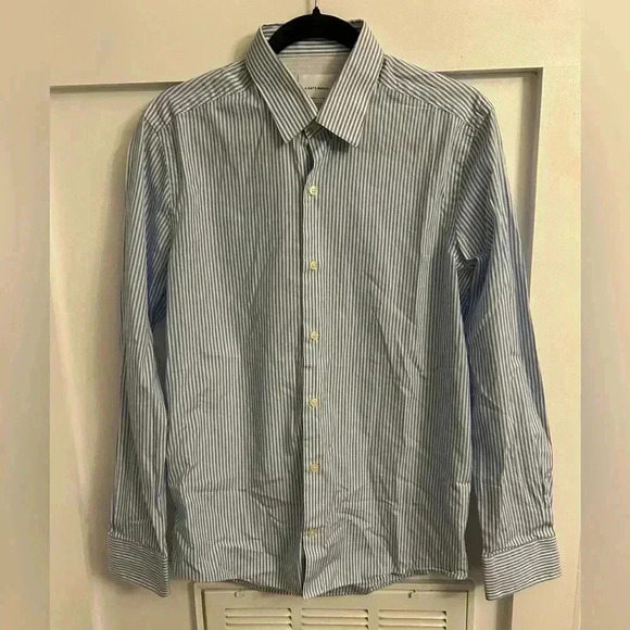 A Days March Blue Striped seersucker Oxford button down shirt - Picture 1 of 5